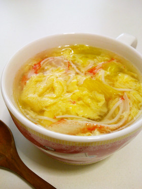 白菜とカニカマのとろりんスープ♪