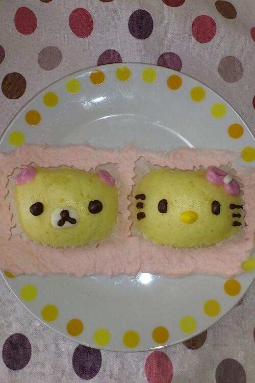 HMでデコ☆コリラックマ★キティ蒸しパンの画像