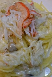 蟹のクリームパスタ