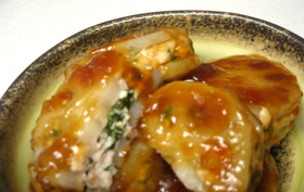 鶏肉のレンコン挿み煮