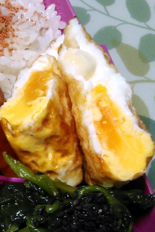 【お弁当のおかず】卵一個簡単焼きの画像