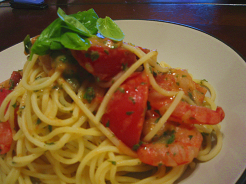 海老トマトスパゲティの画像