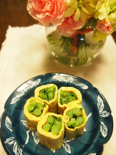 ひな祭りに☆菜の花の卵巻きの写真