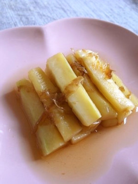 ブロッコリー茎のかつおだし醤油浸し