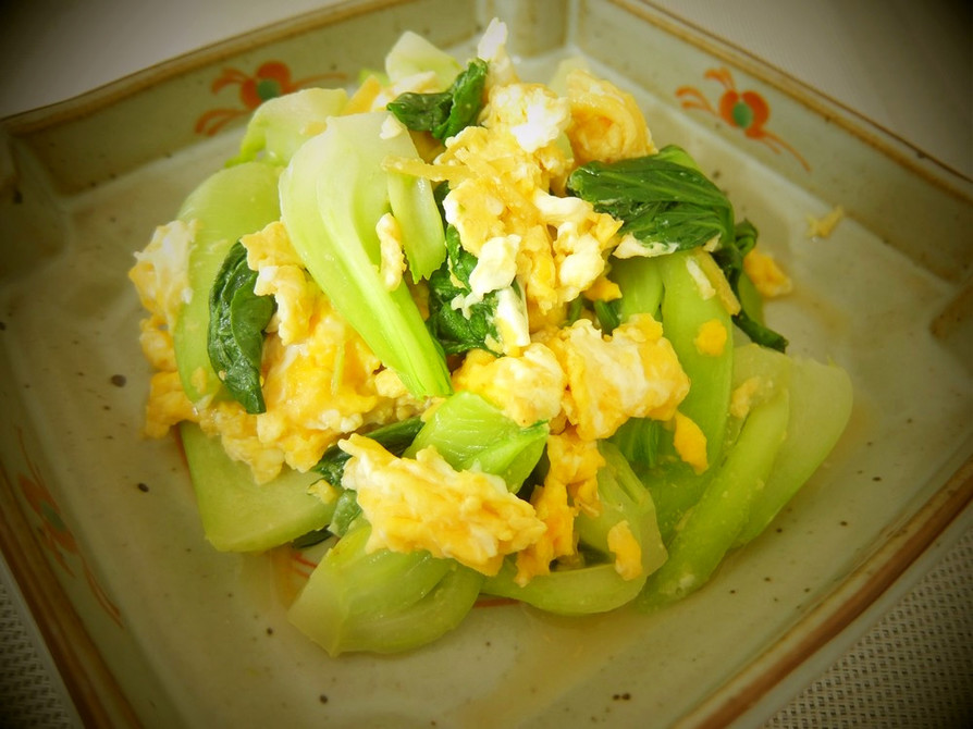 スピード副菜！チンゲン菜と卵の生姜炒めの画像