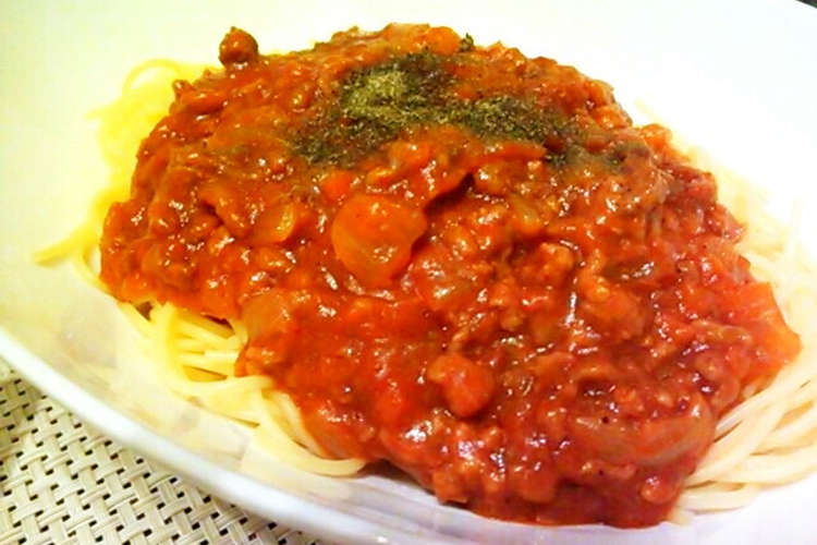 簡単スギ ケチャップでミートソースパスタ レシピ 作り方 By ポテチ犬 クックパッド