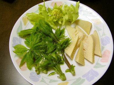 筍と山菜の天ぷらの写真