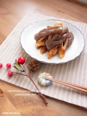 《 お弁当常備菜 》蒟蒻とちくわの炒め煮