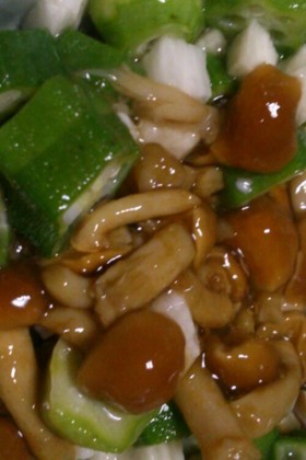 長芋となめことオクラの先付け