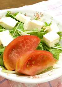水菜と豆腐のシンプルサラダ☆