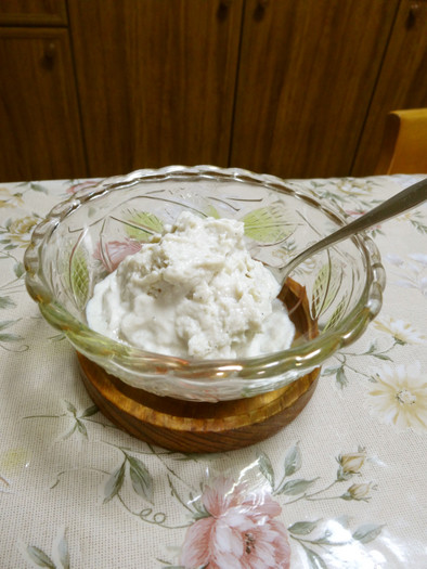 里芋と豆腐で作るきな粉アイスクリームの写真