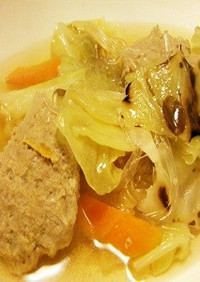 ほわっと肉団子❁焼きキャベツのスープ