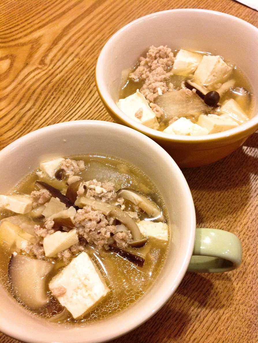 豆腐とひき肉のプチっとスープの画像