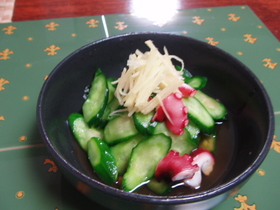 美味しいタコときゅうりの酢の物