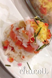 簡単♡ミニケーキ風海鮮ちらし寿司♡