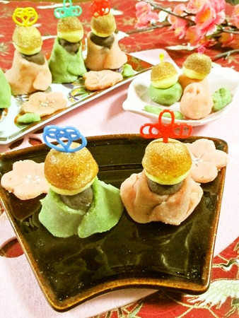 七夕＆ひな祭りに✿米粉おから餅でお雛様✿の画像