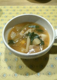 生姜&野菜たっぷり味噌キムチスープ
