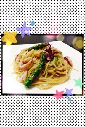 ボイルヤリイカのペペロンチーノ