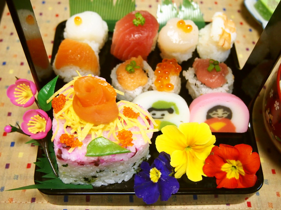 20１4年ひな祭り❤ハートのちらし寿司❤の画像