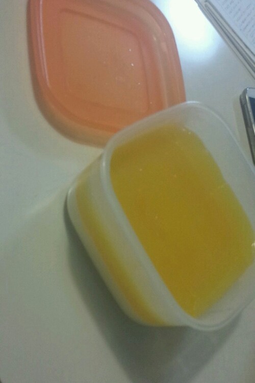 簡単！牛乳･オレンジの２層寒天ゼリー♪の画像