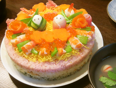 ☆ひな祭り☆ケーキ寿司の写真