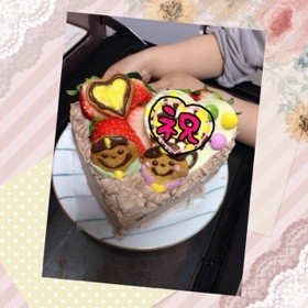 チョコレート ハートケーキ お雛様♡の画像