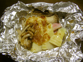 筍ときのこのホイル焼き