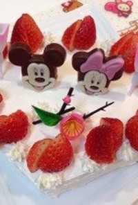 ミッキー＆ミニーひな祭りケーキ…♩