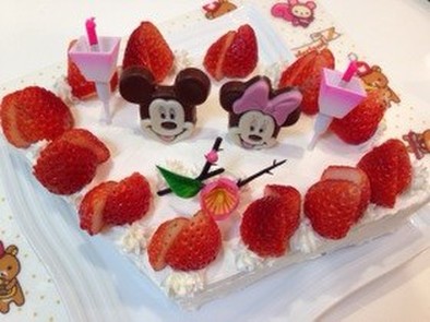 ミッキー＆ミニーひな祭りケーキ…♩の写真