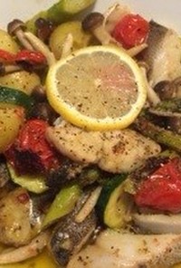 鱈と野菜のオリーブオイル煮込み