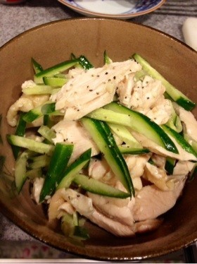 レンジで簡単 蒸し鶏