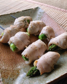 焼き鳥!ささみのアスパラ巻き