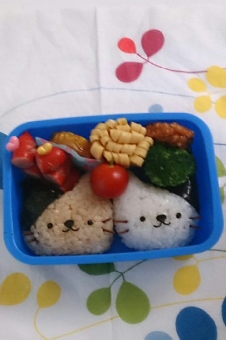 ネコちゃんキャラ弁当の画像