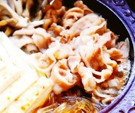 舞茸が香る♪豚しゃぶしゃぶ肉のすき焼き