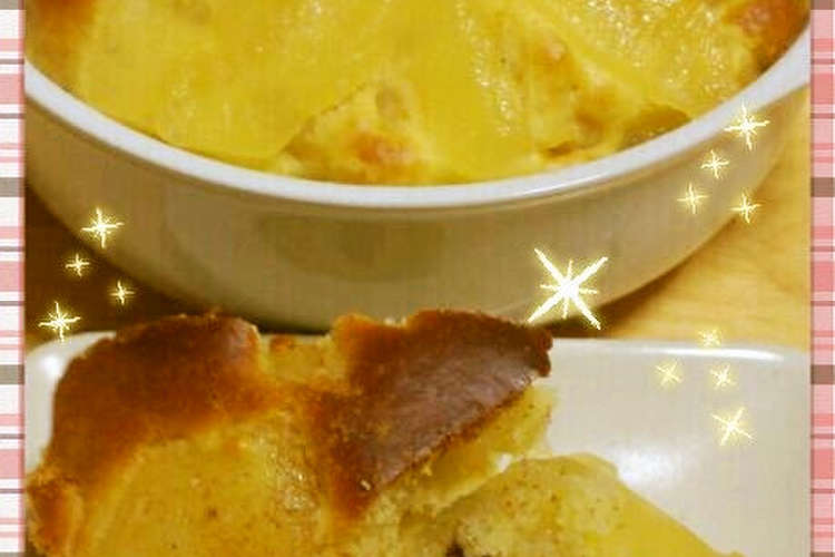 グラタン皿で作る りんごたっぷりケーキ レシピ 作り方 By ちこび クックパッド
