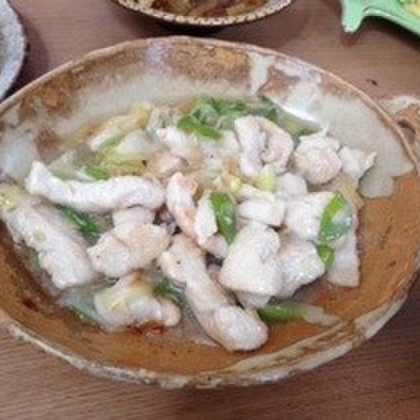 鶏むねと白ネギの生姜とろみ炒め