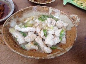 鶏むねと白ネギの生姜とろみ炒めの画像