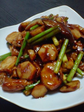 里芋と豚肉の味噌炒め