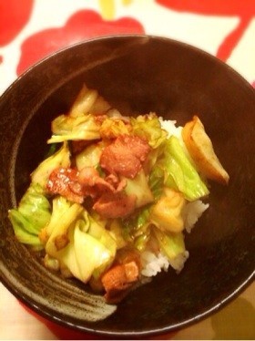 豚バラとキャベツの★スタミナ回鍋肉丼