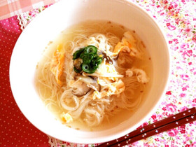 風邪の時は・・白だしで簡単にゅうめん♡