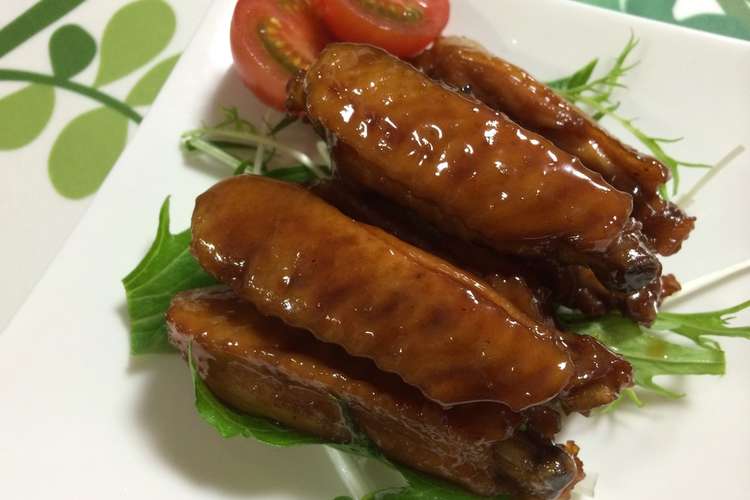 圧力鍋で 超簡単 鶏手羽中の黒糖煮 レシピ 作り方 By ミントままん クックパッド