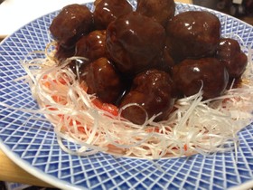 揚げない!肉団子の甘酢あんかけ
