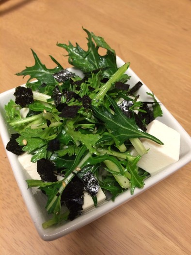 水菜と春菊の韓国風サラダの写真
