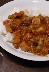 肉なし☆豆と高野豆腐のキーマカレー