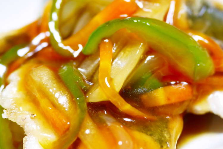 揚げずにヘルシー あじの野菜甘酢あんかけ レシピ 作り方 By ほっこり の クックパッド 簡単おいしいみんなのレシピが352万品