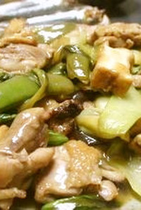 チンゲン菜と鶏肉の和風炒め
