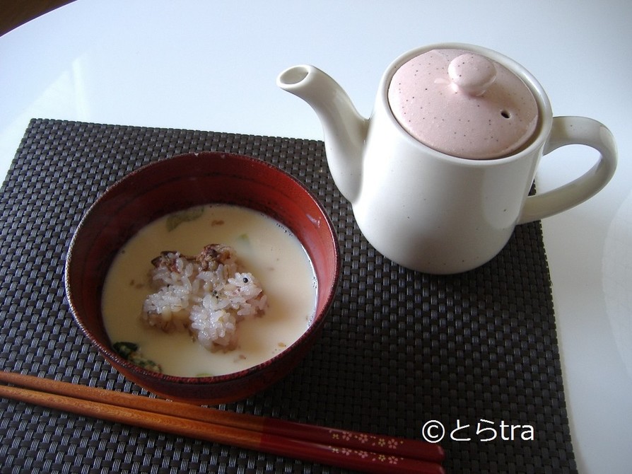 桜ごはんの豆乳茶漬けの画像