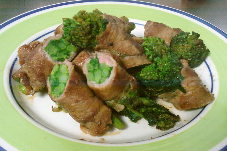 菜の花の豚肉花束巻き レシピ 作り方 By こまちゃん クックパッド