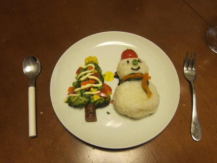 ☆クリスマス☆野菜たっぷりのデコ幼児食の画像