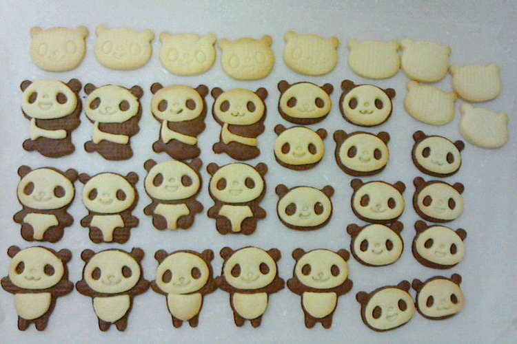 パンダクッキー 約25枚分 レシピ 作り方 By Hanako1118 クックパッド 簡単おいしいみんなのレシピが360万品